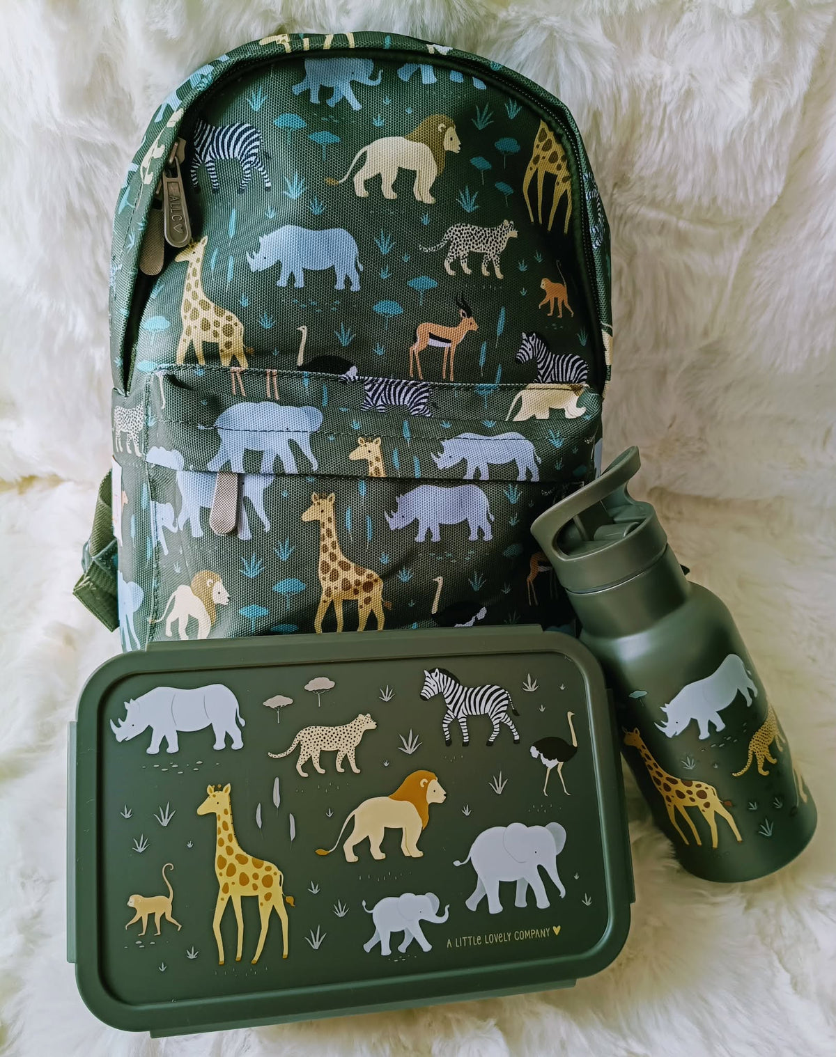 Boîte à tartine enfant motif savane