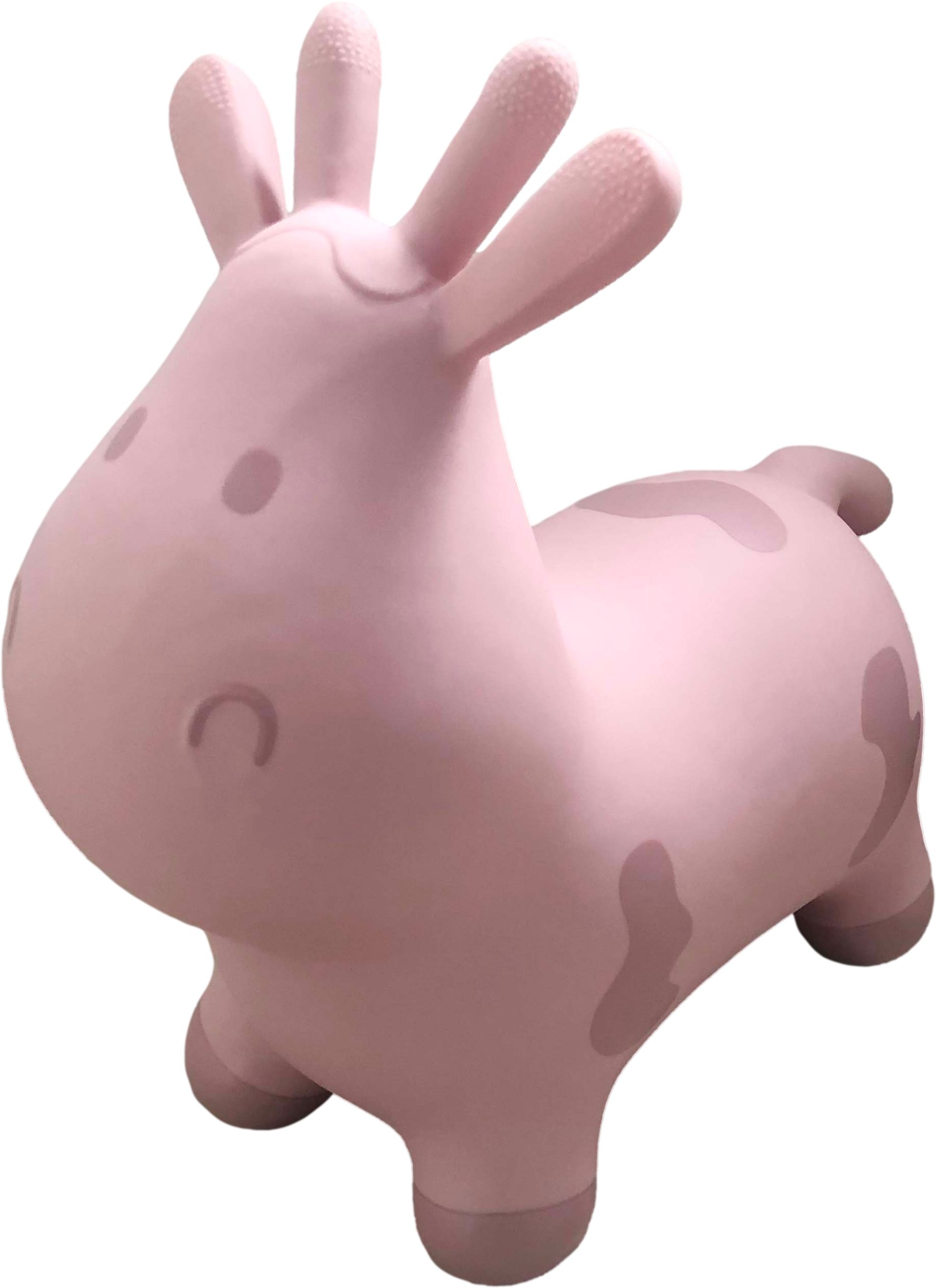 Animal sauteur bébé Skippy en plastique avec oreilles couleur rose vu de côté