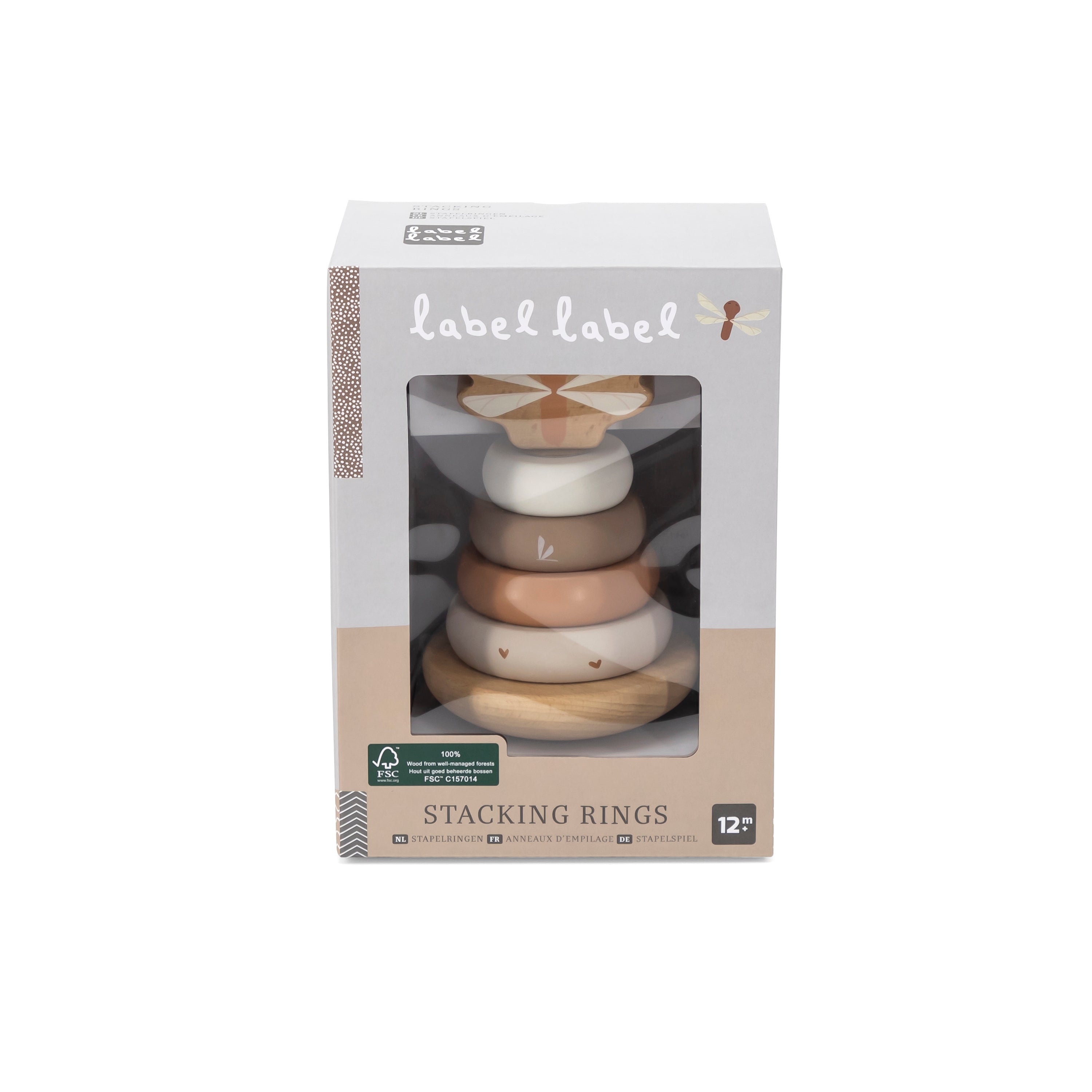 Pyramide anneaux bébé en bois jeu d’éveil