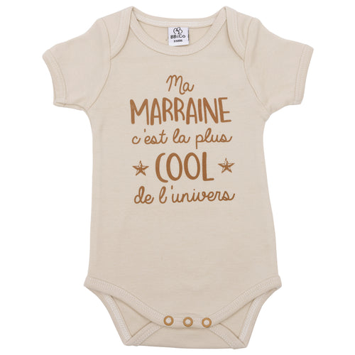Body bébé avec message pour marraine en coton