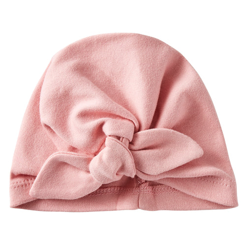 Bonnet naissance bébé en coton forme turban 