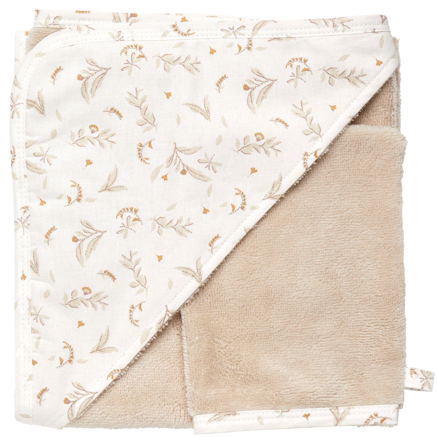Cape de bain bébé Daydream avec capuche en éponge douce beige