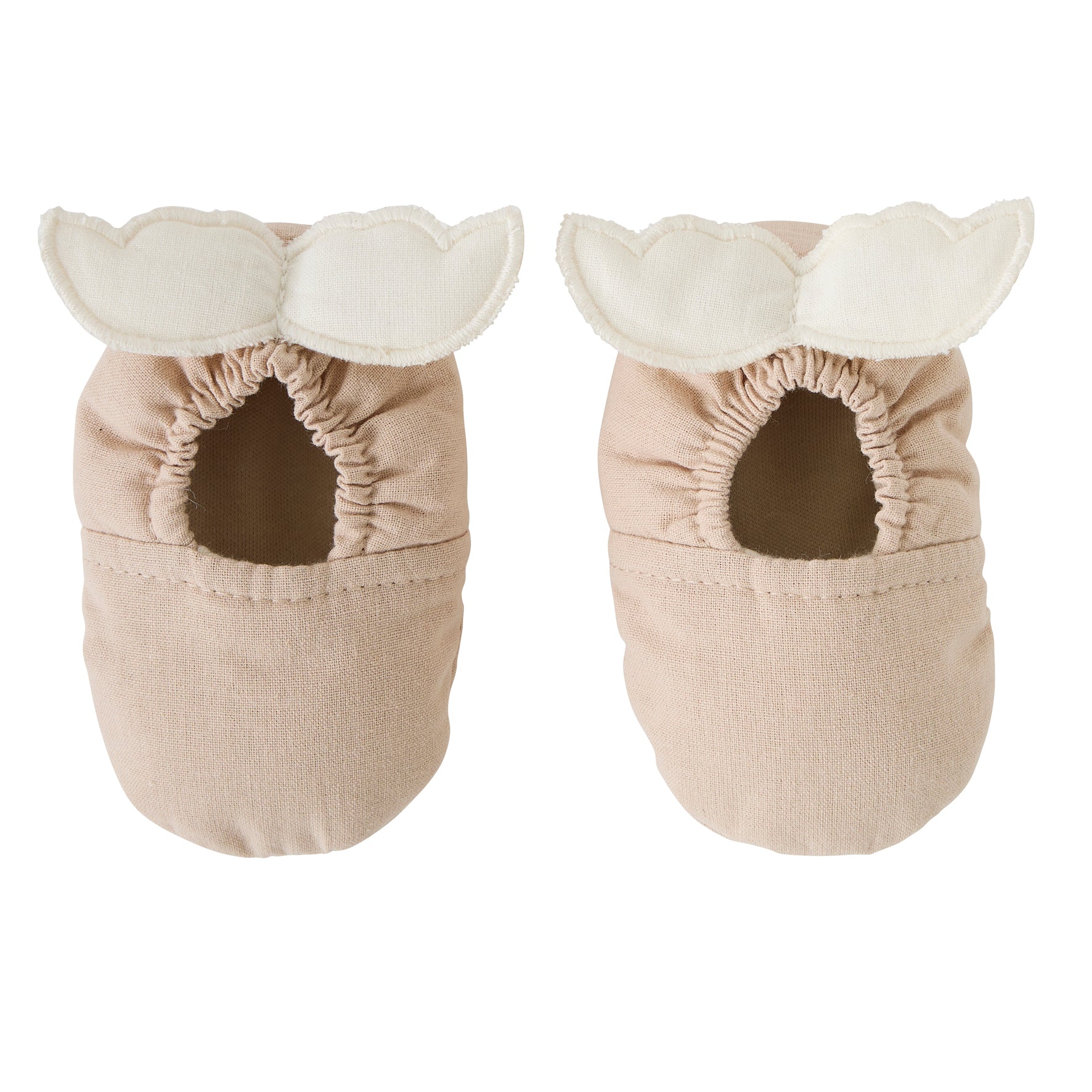 Chaussons bébé biscuits avec ailes d’ange en coton doublé pour nouveau-né