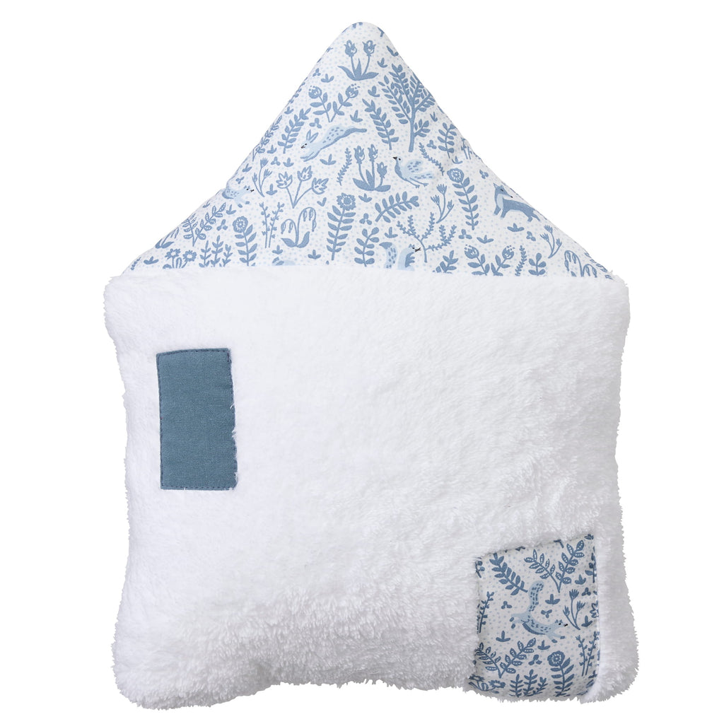 Coussin bébé forme maison en coton et microfibre