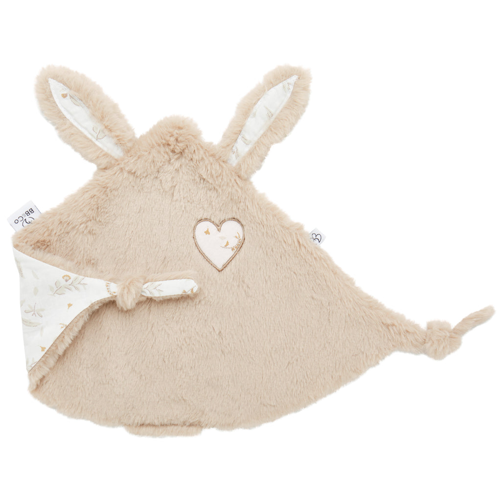 Doudou lapin bébé en fausse fourrure et coton doux