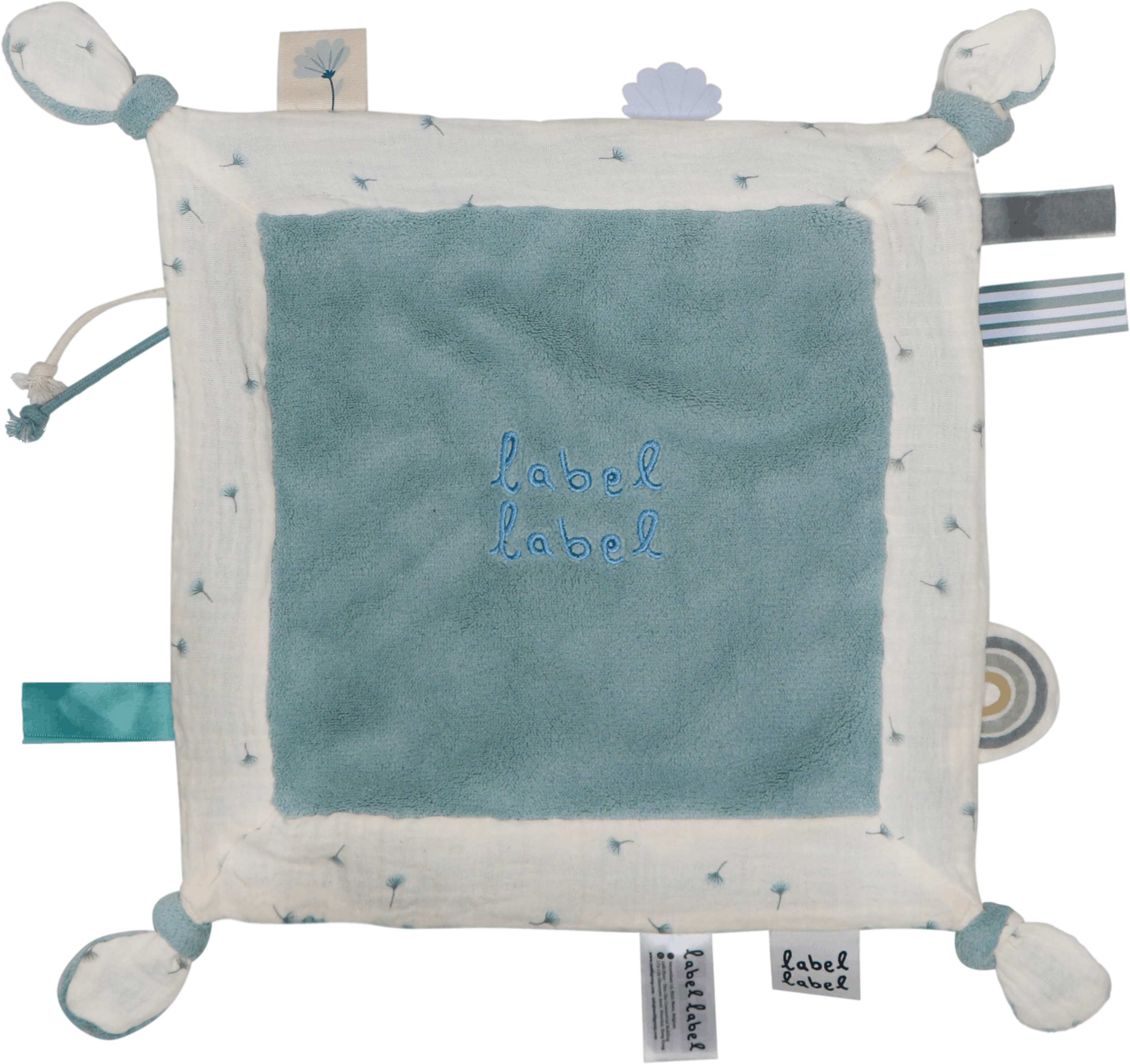 Doudou plat bébé en mousseline biologique doux et léger pissenlit vue de face