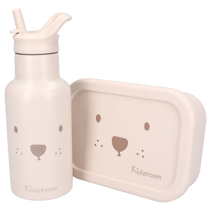 ensemble repas ourson beige en silicone