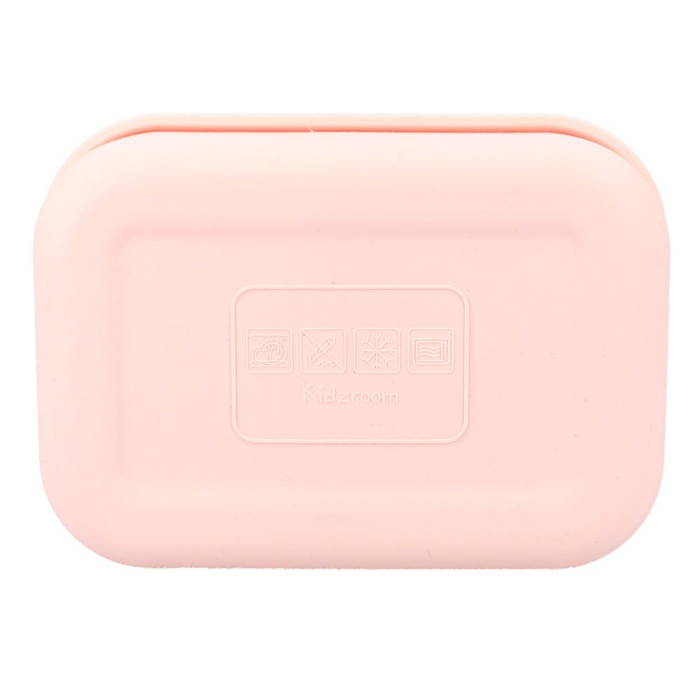 Lunch box bébé en silicone 700 ml avec compartiments motif cœur vue arrière