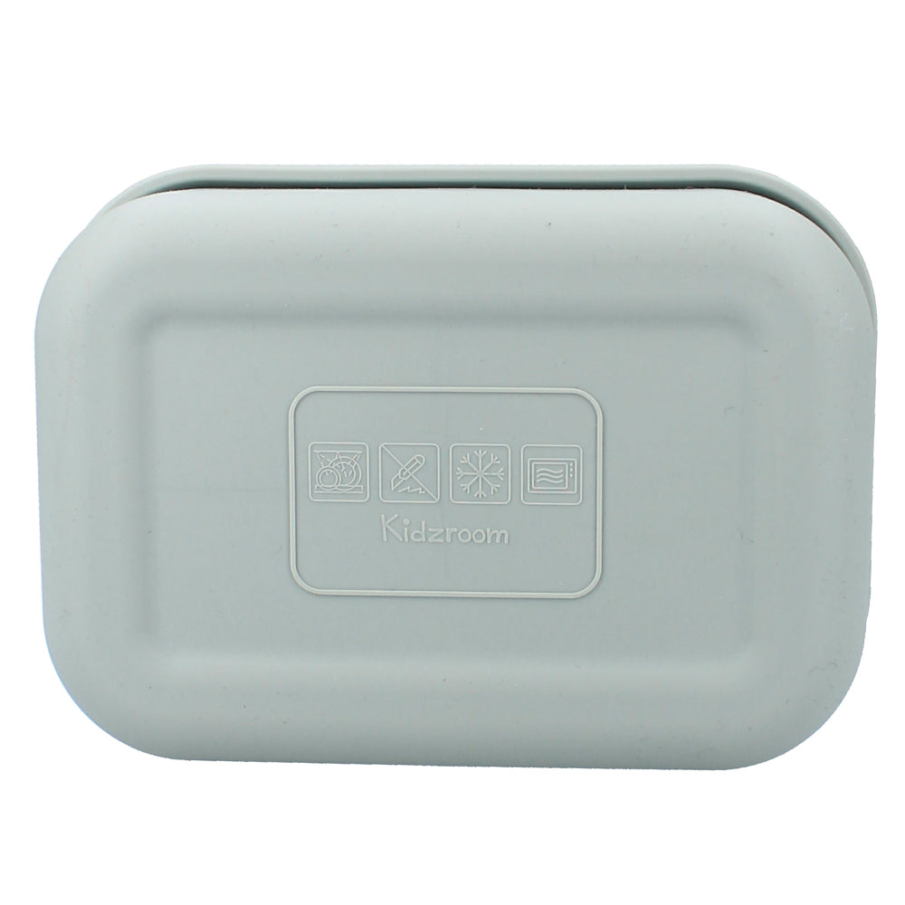 Lunch box bébé en silicone 700 ml avec compartiments motif dino vue arrière