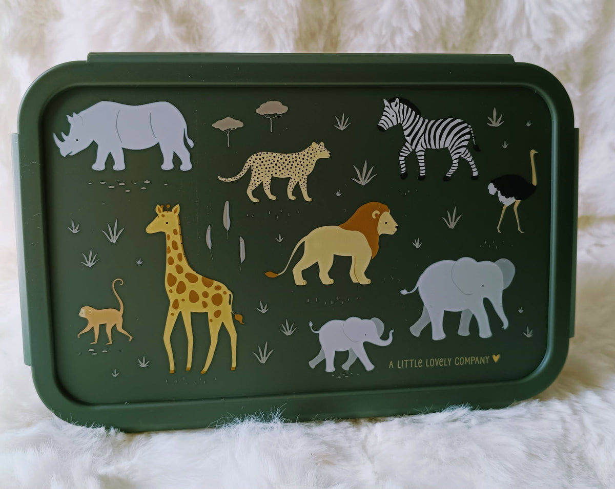 Boîte à tartine enfant motif savane