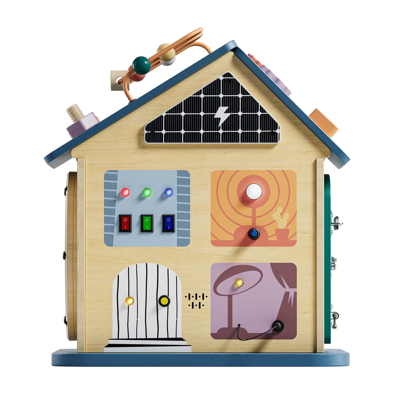 Maison d’activités bébé 12 en 1 éducative interactive vue sur les images de panneaux éléectriques