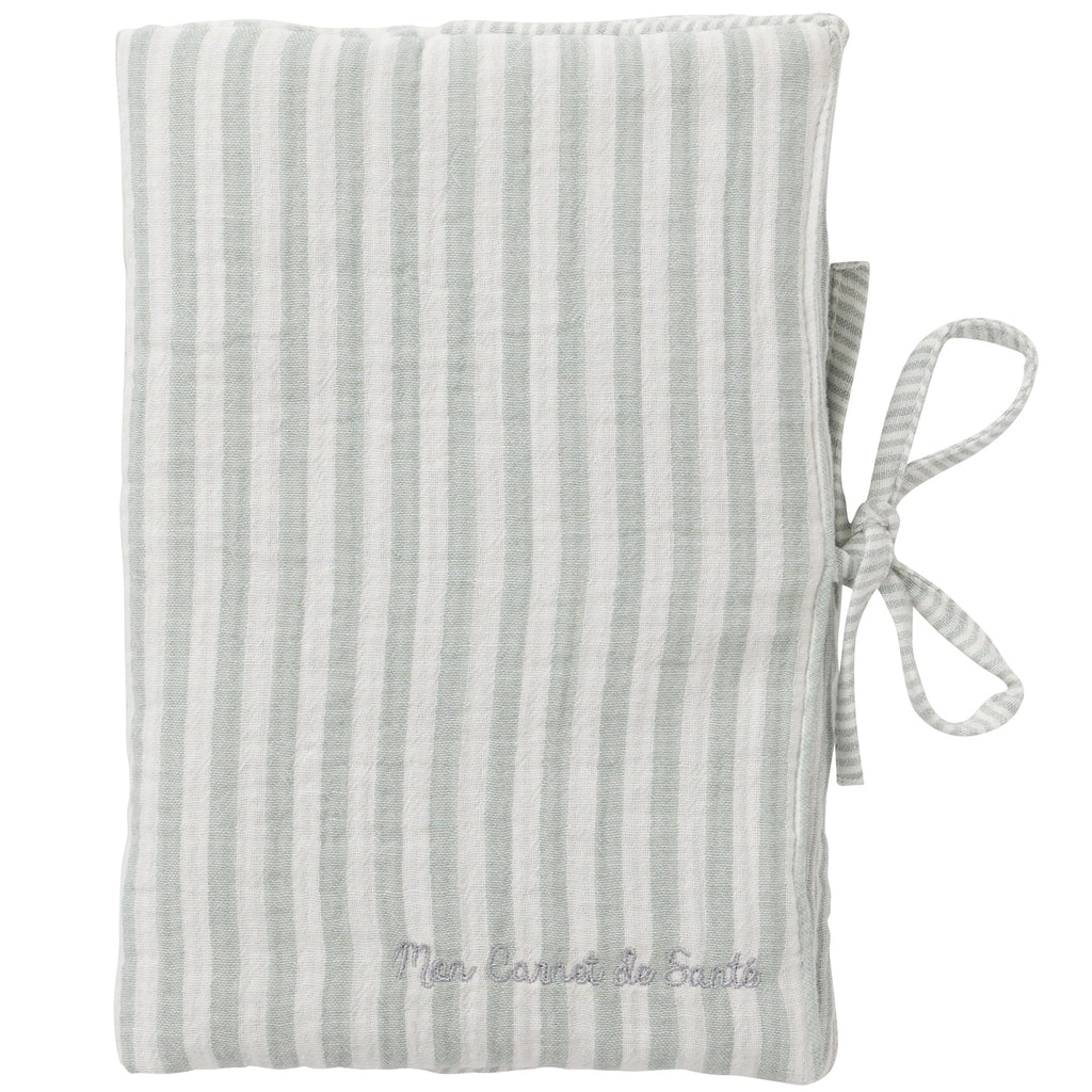 Protège carnet de santé bébé en coton gaze rayé Soft stripes