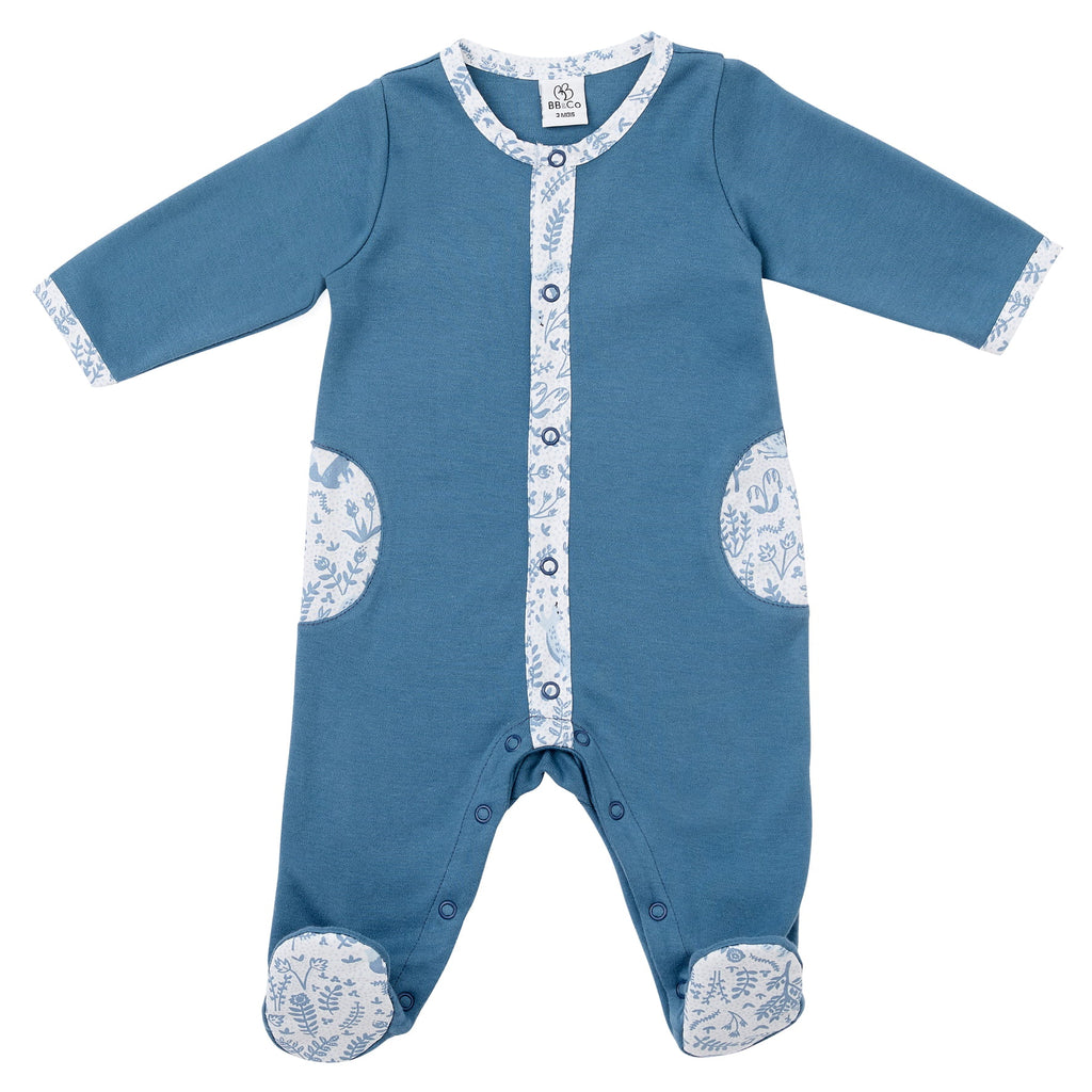 Pyjama dors-bien bébé en éponge doux pour nouveau-né Forêt enchantée