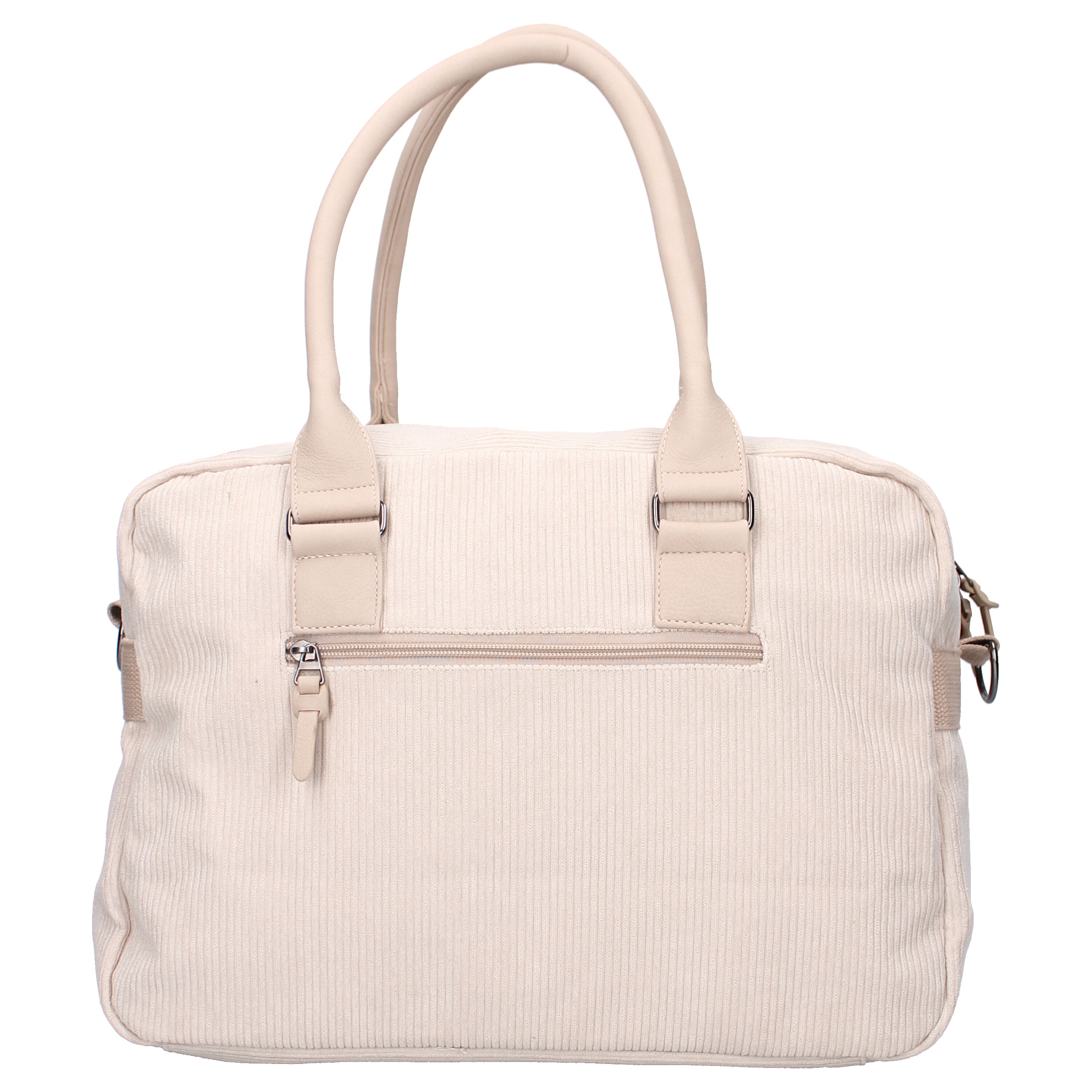 Sac à langer bébé avec matelas à langer en velours couleur sable de dérrière