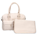 Sac à langer bébé avec matelas à langer en velours couleur sable de face avec matelas